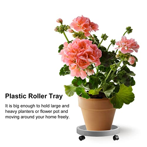 Doitool Heavy Duty Shelf Bracket Plant Caddy With Wheels Easy Moving Caster Wheels Round Movable Planter Dolly Trolley Tray Pallet Outdoor Indoor Tree Flower Stand Planter 30Cm Bonsai Tray #TOP3