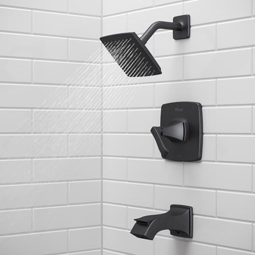 Pfister Venturi Tub & Shower Trim Kit, Valve and Cartridge Included, 1-Handle, Matte Black Finish, 8P8WS2VNSB by Pfister - Used condition - Image 2