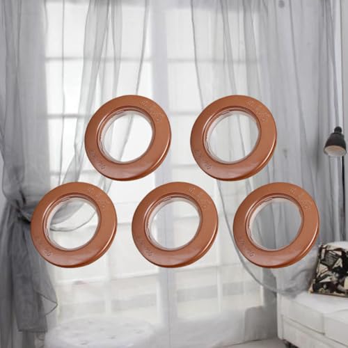 Anillos para cortinas con ojales BCOATH metálicos color café lisos fuertes 7