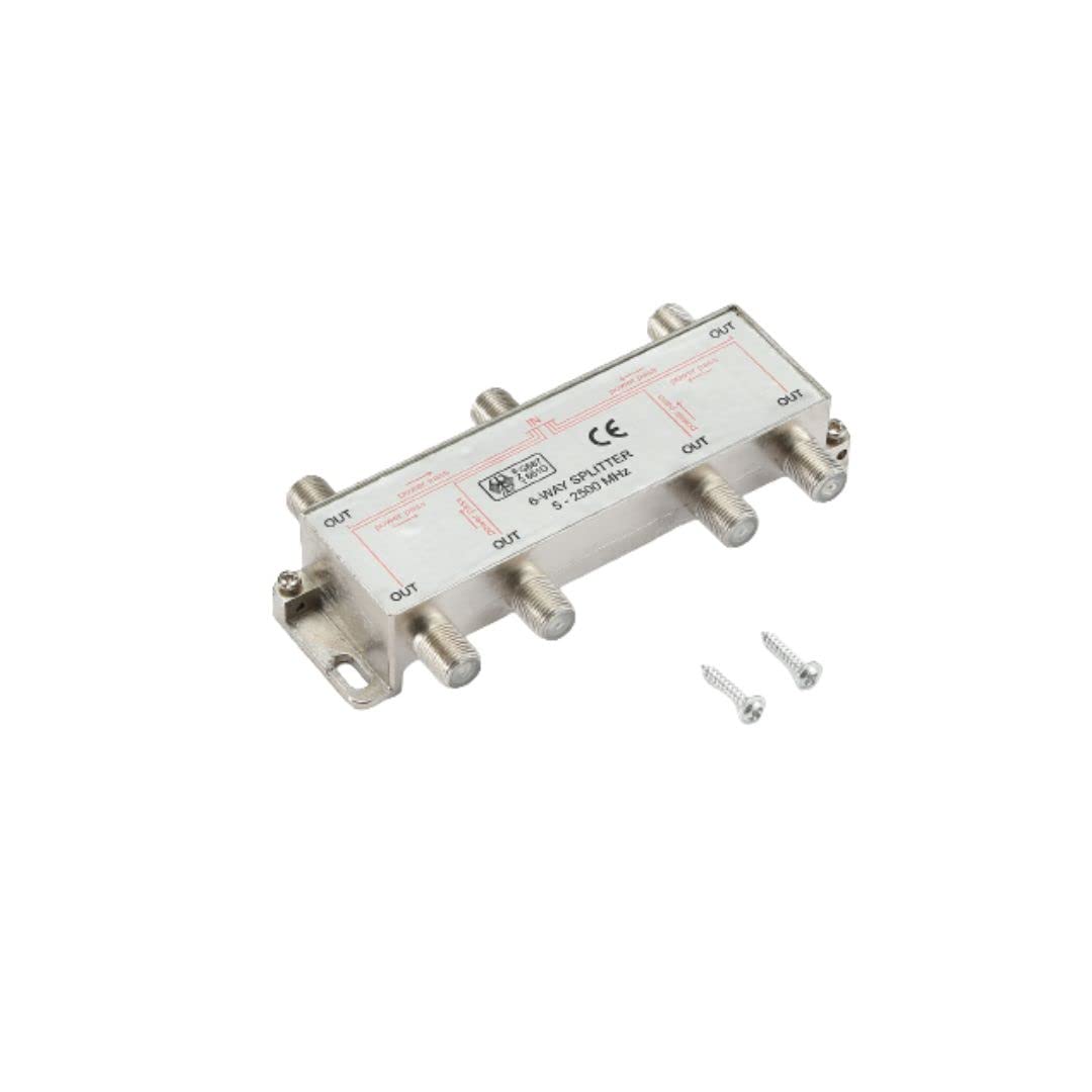 D2 Diffusion Verteiler TV/SAT 6 Ausgänge F-Stecker geschirmt Metall