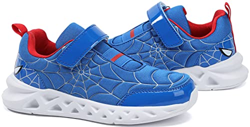 Koppu Kids Sneakers For Boys Girls Non-Slip Tennis Running Shoes Fashion Lightweight Breathable Sport Athletic Shoes(Toddler/Little Kids 1) Blue #TOP6