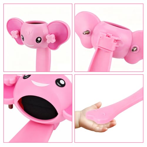 Image of Faucet Handle Extender Cartoon Faucet Extender Animal Handle Extenders Universal Soft Handle Extender Hand Washing Faucet Sink Handle Extender Small Hand Washing Solution(Pink)
