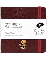 Paul Rubens Square Watercolor Journal, 100% Cotton Acid-Free Cold Press Watercolor Sketchbook 4.72 * 4.72 Inches, 140lb/300gsm,20 Sheets for Watercolors, Gouache, Acrylics