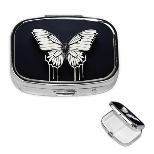 Pill Box A ���Ɣ��̒� �X�N�G�A �s���P�[�X ���z&�|�P�b�g 2�R���p�[�g�����g �� �s���I�[�K�i�C�U�[ �|�[�^�u�� ���s �s���{�b�N�X �� �r�^�~�� �^�� �̖� ���[�{�b�N�X
