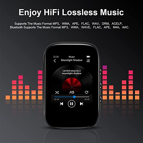 32GB Mp3 Player with Bluetooth Sports Clip-on Music Player Support FM Radio Voice Record E-Book Calendar Alarm SupportMicros SD Card Up to 512GB