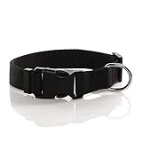 SALO Collar de Perro de Nailon Resistente, Ajustable para Perros, tamaño Mediano y Grande, 2,5 cm de Ancho