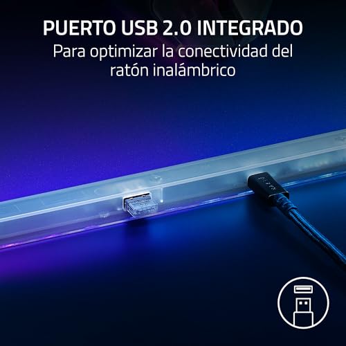 Razer Firefly V2 Pro Phantom White - Alfombrilla para ratón Gaming Totalmente iluminada RGB - Superficie microtexturizada - Base Antideslizante - USB-Hub - 360 x 278 mm | Edición Phantom White - imagen 4