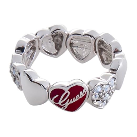 Guess - Anillo de acero inoxidable con circonita, talla 12 (16,56 mm)