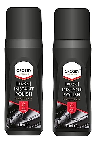 Karrma Ltd. Crosby Shoe Polish Black 100ml - Instant Shoe Polish Black - Water Ressistant -Pack of 2