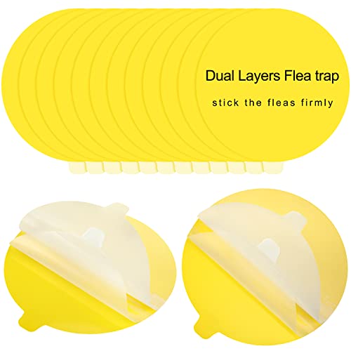 12 Pieces Flea Trap Replacements Glue Discs 2 Layers Dome Glue Board Replacement Pads, Non Toxic, 7.1 Inch Natural Glue Discs Refills For Pest Control Flea Trap #TOP23