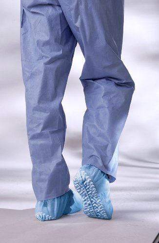Medline Nonskid Multilayer Shoe Covers, Breathable, Traction Tread, Blue, Size XL, Case of 200 Each