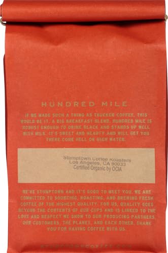 Stumptown Coffee Roasters, Medium Roast Organic Whole Bean Coffee - Hundred Mile 12 Ounce Bag with Flavor Notes of Jam and Toffee (Pack of 2)