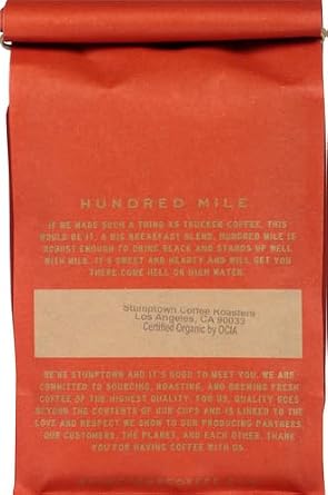 Stumptown Coffee Roasters, Medium Roast Organic Whole Bean Coffee - Hundred Mile 12 Ounce Bag with Flavor Notes of Jam and Toffee (Pack of 2)