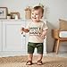 Tsultryofs Toddler Baby Boy Summer Clothes Letter Graphic Print Short Sleeve T-Shirt Tops and Shorts 6 12 18 24M 2 3T Set (Daddy Mommy Khaki, 12-18 Months)