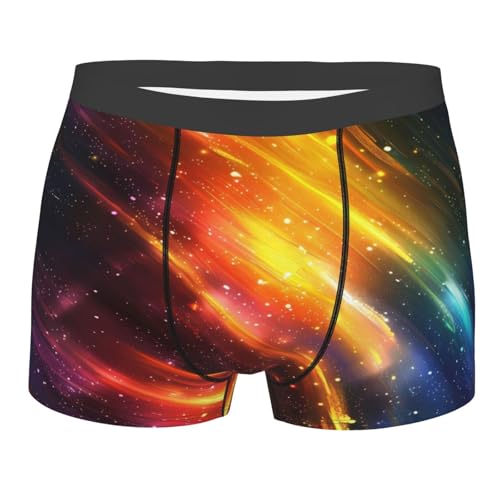 Ntyfur Colorful Northern Lights (13) Mens Underwear Breathable Boxer Briefs Elastic Boxer Shorts Fashion Gifts Large