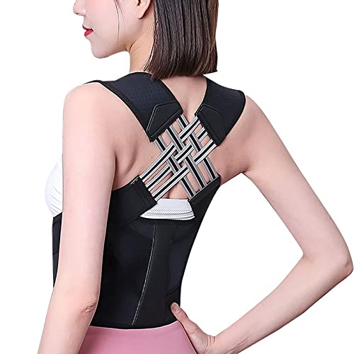 Correcteur de posture en latex élastique réglable noir taille M pour soulager le dos