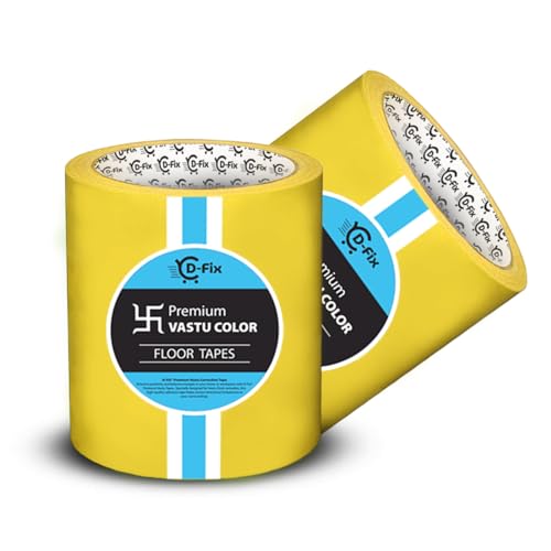 Image of D-fix Vastu Color Floor Tapes | 4 Inch Wide, 25M Each | Yellow | Vastu Dosh Remedy, Vastu Correction for WC, Toilet, Entrance, Home & Office (1 Rolls Pack)