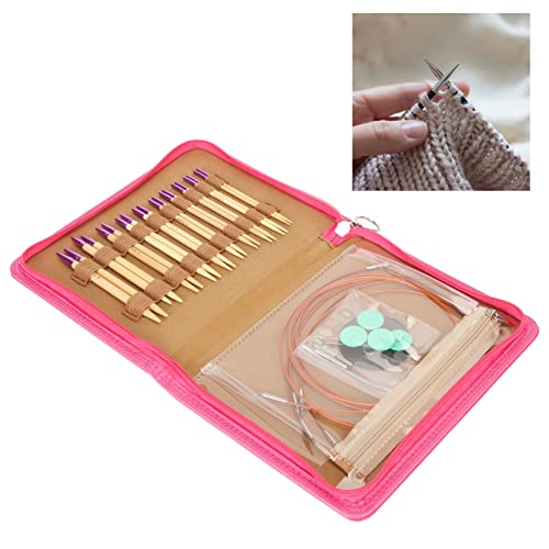 Conjunto de Agulhas de tricô Circulares Ergonômicas Intercambiáveis ​​com Bolsa de Armazenamento par
