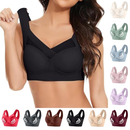 BHS Damen Ohne Bügel Push Up Super Gather BH Push Up BH Ohne BüGel Soft Lifting Anti-Sagging Wireless Adjustable Keine Schlaffen Brüste Comfit BHS Klassischer BH Hatme Haltungskorrektur BH