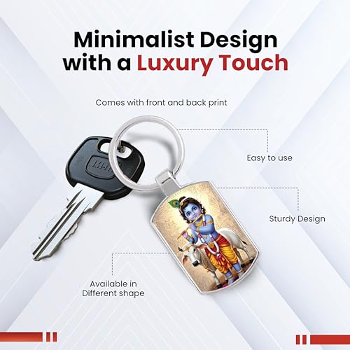 Image of Stylish Metal Keychains with Permanent Glossy Print - Inspirational Quotes & Spiritual Designs - Perfect Key chains for loved ones, Personal Use, Gifts & Return Gifts