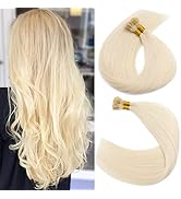 Pre bonded I Tip Human Hair Extensions for Women Fusion Stick I Tip Remy Human Hair Piece Invisib...