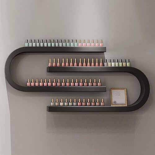 Wall Mounted Nail Polish Storage Racks - U-Shaped Display Shelf for Nail Polish & Perfume Organizer, 6-Piece Set in White, Perfect for Home & Salon Decor