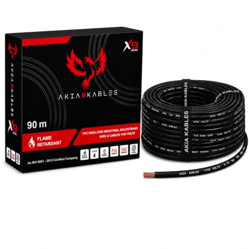 2.5 SQMM | Black | 90 meter | PVC Insulated Industrial Multistran...