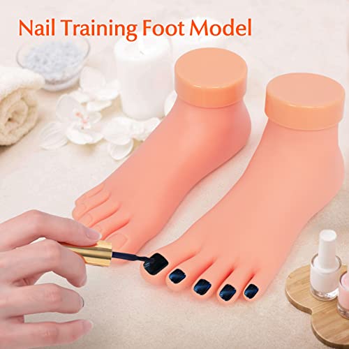 krofaue Practice Fake Foot Model 1 Pair Flexible Soft Silicone - Image 4