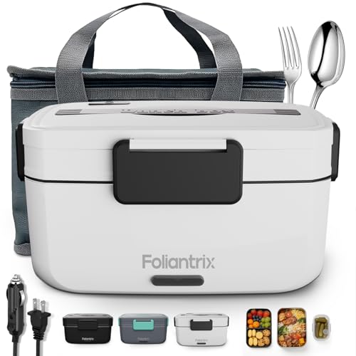 Foliantrix Electric Lunch Box for Adults 3.0L Double Layer 90W Fast Heated Lunch Box for Men Portable Food Heater Warmer for Office/Home/Car/Truck Use 12V/24V/220V Lonchera Eléctrica Portátil by Foliantrix - Used condition - US$31.45