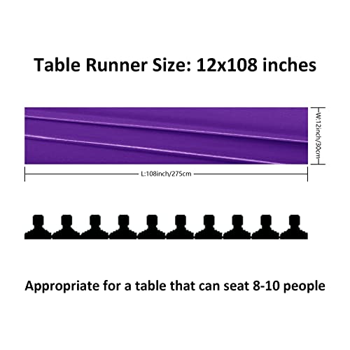 flohar 12Pack Table Runner 12 x 108 Inches Satin Silk Table Runner for Wedding, Birthday Party, Banquets, Graduations Decoration, fit Rectange and Round Table-Purple by flohar - Used condition - Image 2