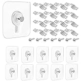 【Paquete Incluido】Obtendrás 16 Piezas ganchos transparente adhesivo y 16 piezas ganchos de marco de metal con tornillos, versátiles y en cantidad suficiente para tus diferentes necesidades. Perfecto para sala de estar, estudio, dormitorio, baño, cocina.