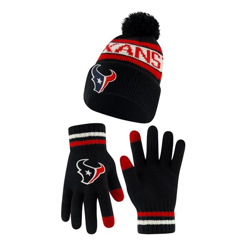 Ultra Game Youth NFL Official Super Soft Winter Beanie Knit Hat With Extra Warm Touch Screen Gloves