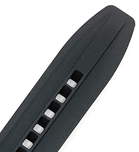 Bandini Silicone Watch Bands - Curved End - Embossed Rubber Replacement Watch Straps For Seiko, Omega And Rolex Watches With Round Cases - Waterproof - Stainless Steel Buckle - (Black, 20Mm) #TOP2