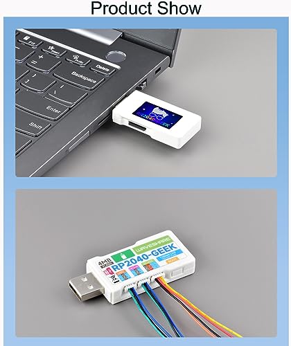 waveshare RP2040-GEEK Development Board, Based On RP2040 Microcontroller, with 1.14inch 65K Color LCD,USB Debugging Downloader Suitable for Raspberry Pi Pico Hardware Debug