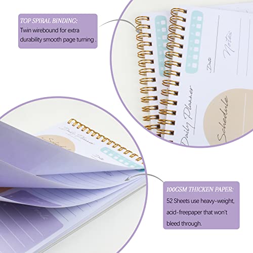 Kaicn Hourly Planner- Undated Daily Planner And Journal For Day To Day Calendar - To-Do List Pad For Time Schedule, Goals, Notes, Soft Cover, Premium Paper, Personal Daily Organizer, Stylish Design. 5.5" X 8.5" #TOP2