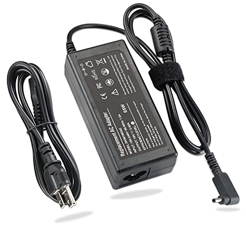 YTech 65W Laptop Adapter for Acer Aspire One Cloudbook 11 13 14 15 R11 R13 C720 C731 C738T CB3 CB3-111-C4HT CB5 CB5-571 CB5-311 AO1-131, AO1-431 N15q8 N16p1 N15Q9