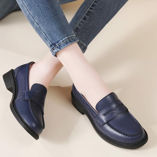 Image of Penny Loafers for Women Non Slip Work Shoes for Women's Loafers & Slip-Ons Ladies Business Casual Shoes Driving Flats