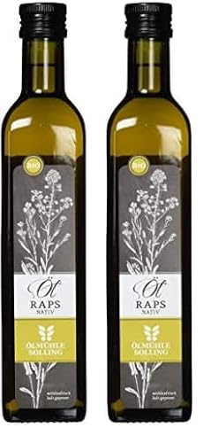 Rapsöl BIO 500 ml nativ und kaltgepresst mühlenfrisch von der Ölmühle Solling (Packung mit 2)