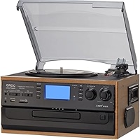 ORCC 10-in-1 Vintage Plattenspieler - Mit Bluetooth, CD & Radio In Holzoptik