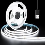 GUPUP 10 ft 5V COB Turnable Rope Light, White LED Strip Light, 6500K 960 LEDs Density Lighting Strip, 3M Adhesive, CRI≥90, for Cabinet, Kitchen, Mirror, Home Decoration
