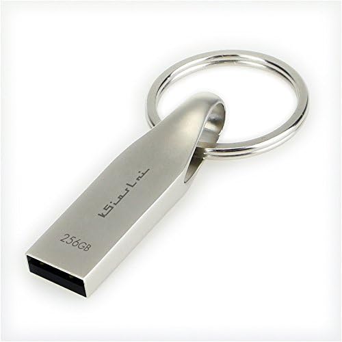 kSiosLni Thumb USB Drive 256GB with Key Ring - Silver