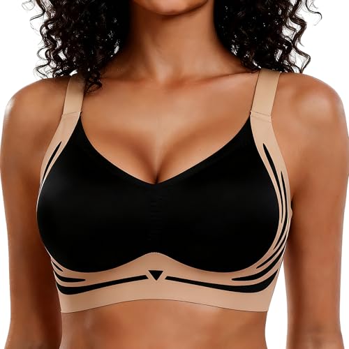 Image of Smoothing Bra Anti Sagging Wireless Push Up Bras for Women No Underwire Full Coverage Bra Comfy Bras for Women
