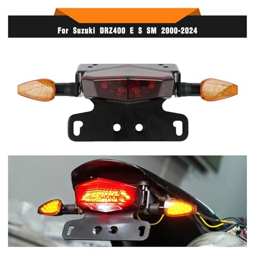 Lámpara traseras y luz de freno para motocicleta Suzuki DR-Z 400S con soporte de matrícula 3