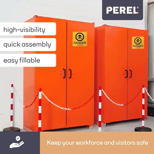 Miniatura 2 de Perel Set De Postes Pvc 2 Piezas Rojo Blanco 90 Cm Base Rellenable Con Arena O Agua Conectables Para Eventos Aparcamientos Hostelería Y Espacios Públicos