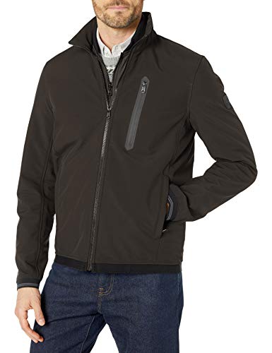 London by London Fog Men's Soft Shell 3 in 1 Jacket with Removable Vest, Black, M
