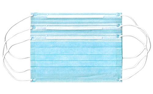 Preisvergleich Produktbild Tongcheng 50 Stück 3-lagige Atemschutzmaske, Staubschutz, Mundschutz, Nasenschutz (Blau)