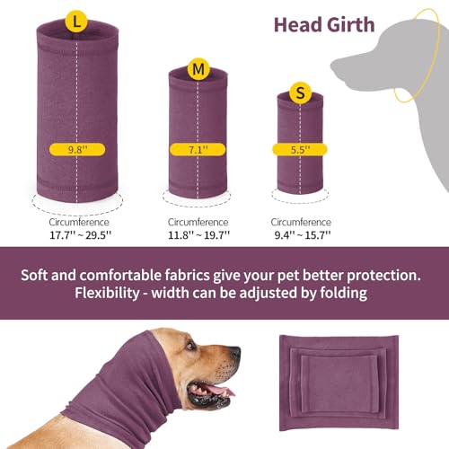 Image of Nanaki Dog Calming Hoodie Ear Wraps for Dogs, Ear Protection Dog Fireworks Ear Head Muffs Dog Warp Anxiety Relief, Dog Hematoma Ear Wrap, Dog Head Cover The Grooming and Force Drying Dog Ear Protector