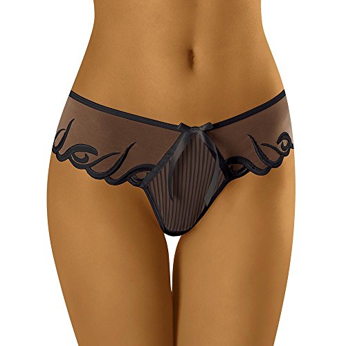 Wolbar Transparenter Damen String WB14 , Schwarz,L