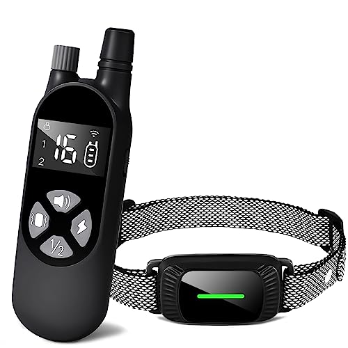 Dog Shock Collar - Wide Remote Range Electric Dog Training Collar With 3 Training Modes Waterproof, Security Lock, Adjustable Leash For All Breeds Small, Medium, Large Dogs #TOP25