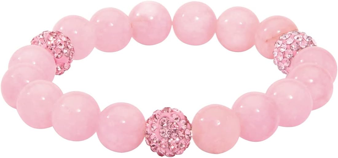 PalmBeach Genuine Agate Birthstone Stretch Bracelet (10mm), 8 inch Length